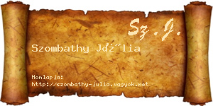Szombathy Júlia névjegykártya