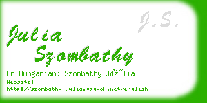 julia szombathy business card